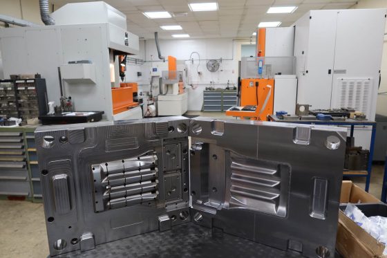 precision machined tooling block for injection moulding with complex cavity detailing
